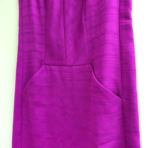 Loft Purple Sweetheart Neckline Shift Mini Dress With Pockets Women's Size 4 - Picture 3 of 10